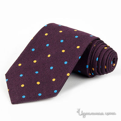 Галстук Total Look, цвет цвет темно-бордовый / принт горох