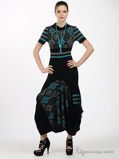 Платье Adzhedo, цвет цвет черный / голубой / серый