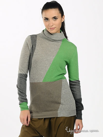 Джемпер JNBY, цвет цвет серый / салатовый