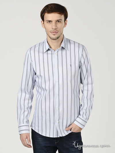 рубашка Ferre, Trussardi, Armani, цвет принт синяя полоска