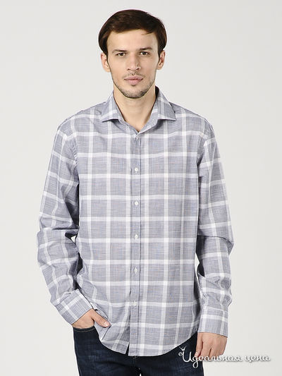 Рубашка Ferre, Trussardi, Armani, цвет принт синяя клетка