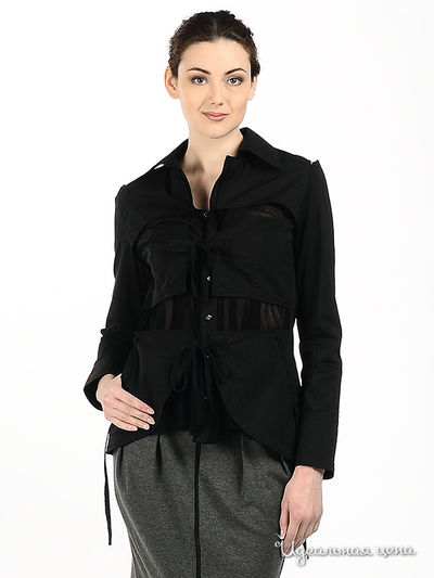 Блуза Mono collection, цвет цвет черный