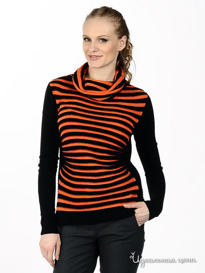 Свитер CORONA, цвет цвет черный / оранжевый