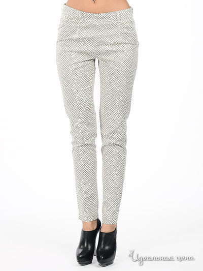 Брюки Diesel, цвет цвет белый / принт клетка