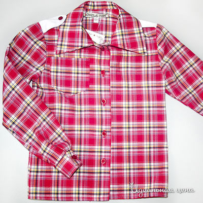 Блузка Oncle Tom для девочки, цвет красный / принт клетка