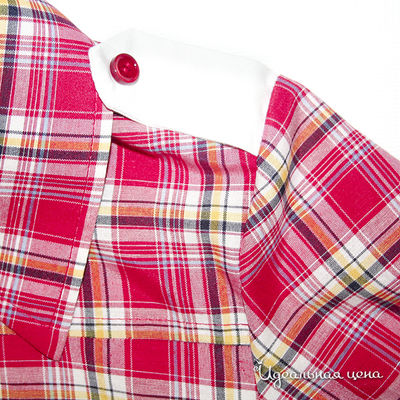 Блузка Oncle Tom для девочки, цвет красный / принт клетка