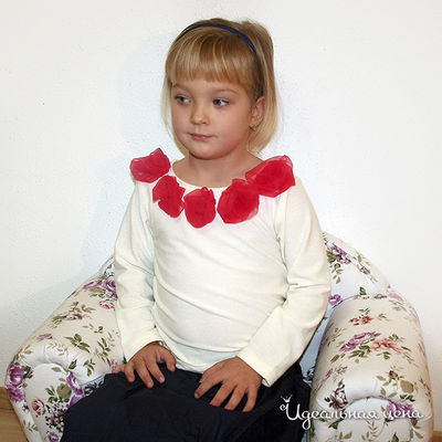 Блузка Oncle Tom для девочки, цвет молочный / фуксия