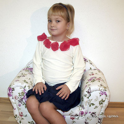 Блузка Oncle Tom для девочки, цвет молочный / фуксия