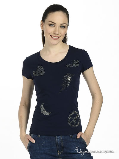 Футболка Moschino MS, цвет цвет синий