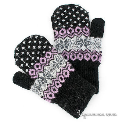 Варежки F5jeans, цвет цвет черный / серый / фиолетовый