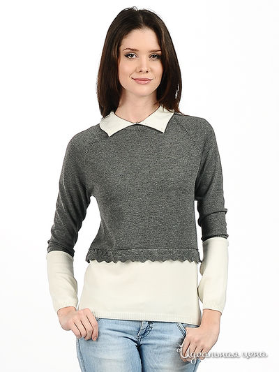 Джемпер F5jeans, цвет цвет серый / молочный