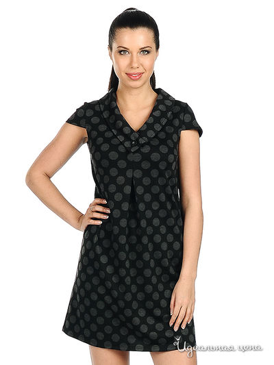 Платье Remix, цвет цвет черный / принт крупный горох