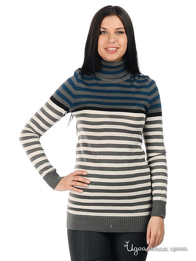 Джемпер Веретено, цвет цвет бирюзовый / серый