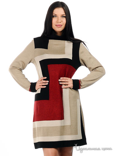 Платье Веретено, цвет цвет черный / бежевый / малиновый