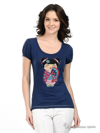 Футболка Fracomina, цвет цвет синий