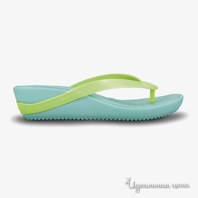 Сланцы Crocs, цвет цвет голубой / салатовый