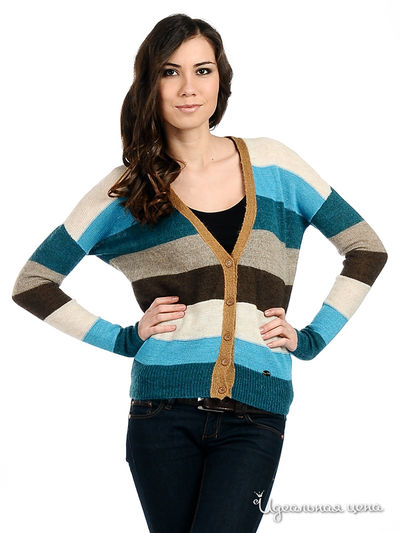 Кардиган Gaudi, цвет цвет молочный / синий / коричневый