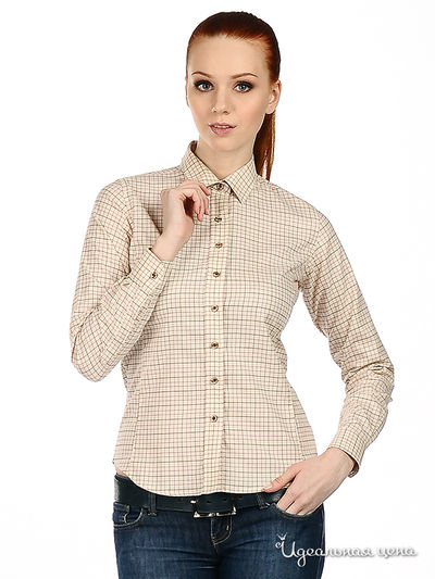 Блузка Musto, цвет цвет бежевый / принт клетка