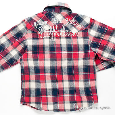 Рубашка WPM для мальчика, цвет красный / принт клетка