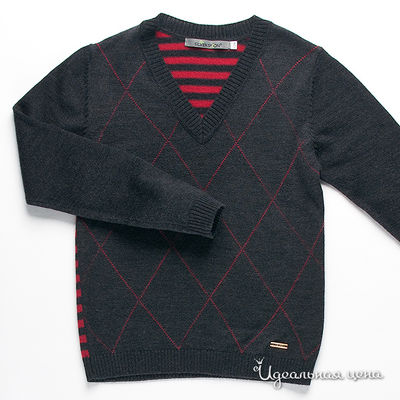 Пуловер Silver Spoon для мальчика, цвет серый / красный