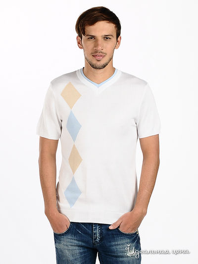 Пуловер Flash, цвет цвет белый / бежевый / голубой