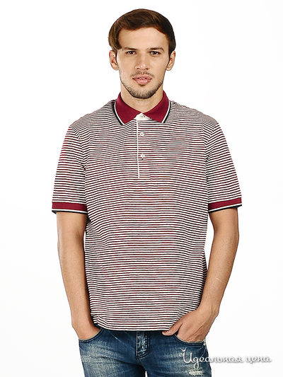 Футболка-поло Alessandro Bonimi, цвет цвет молочный / бордовый