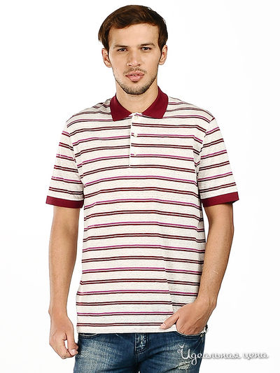 Футболка-поло Alessandro Bonimi, цвет цвет молочный / бордовый