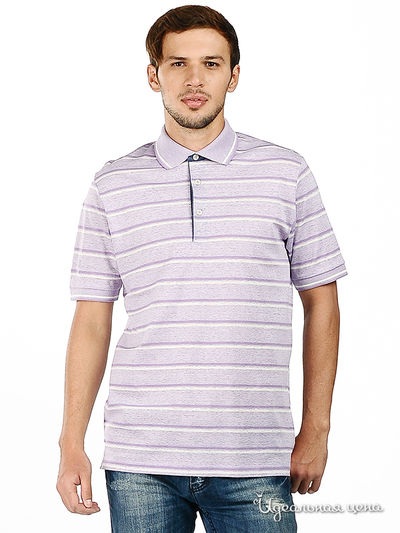 Футболка-поло Alessandro Bonimi, цвет цвет сиреневый / белый