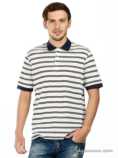 Футболка-поло Alessandro Bonimi, цвет цвет молочный / синий