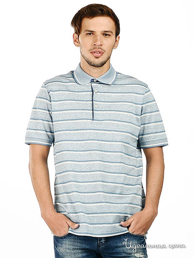 Футболка-поло Alessandro Bonimi, цвет цвет голубой / белый