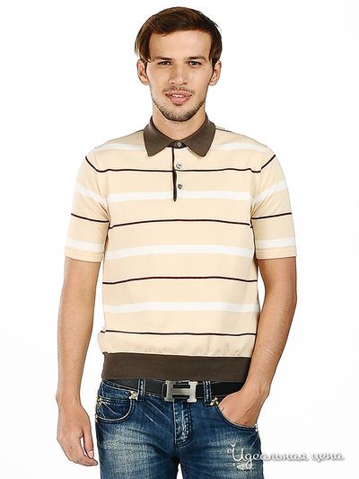 Футболка-поло Alessandro Bonimi, цвет цвет бежевый