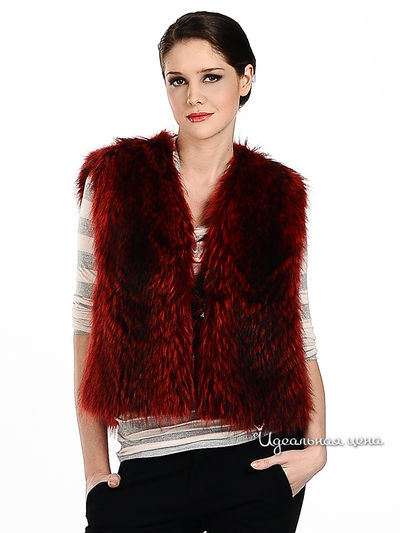 Жилет Русский мех, цвет цвет красный