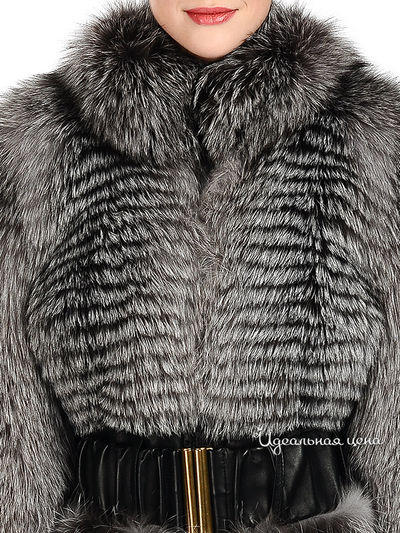 Куртка Русский мех женская, цвет серебристо-черный