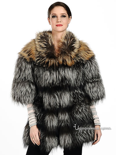 Пальто Русский мех, цвет цвет серебристый