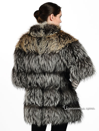 Пальто Русский мех женское, цвет серебристый