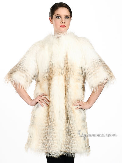 Пальто Русский мех, цвет цвет светло-серый