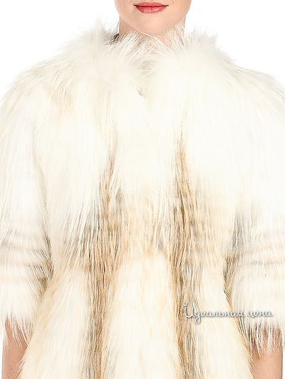 Пальто Русский мех женское, цвет светло-серый