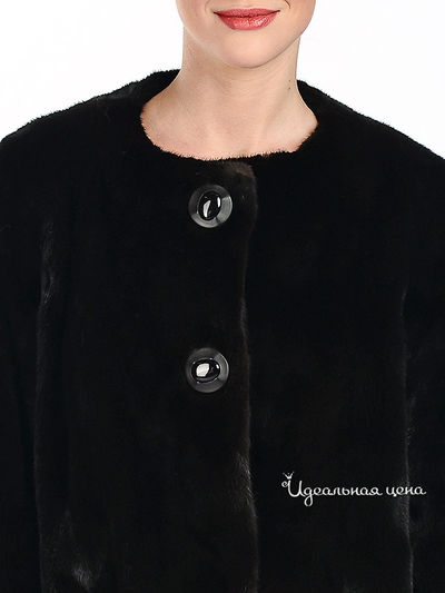 Пальто Русский мех женское, цвет черный