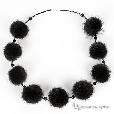 Бусы Русский мех, цвет цвет черный