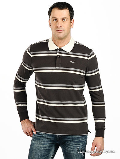 Поло Marlboro Classics, цвет цвет темно-серый / серый / молочный