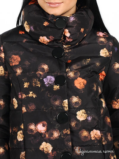 Куртка Lawine женская, цвет темно-коричневый / принт цветы