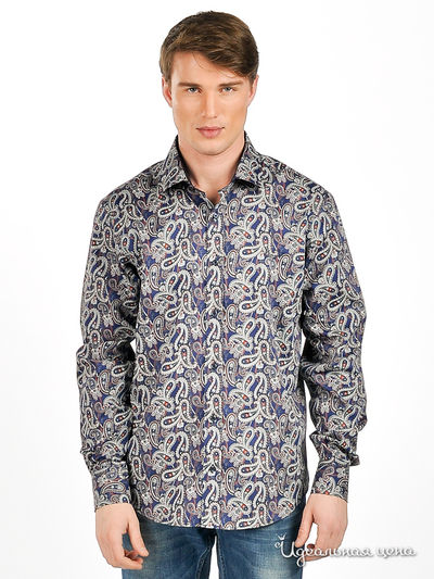 Рубашка Мультибренд, цвет цвет синий / принт турецкий огурец