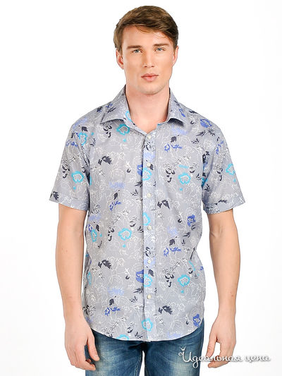 Рубашка Мультибренд, цвет цвет серый / принт цветы