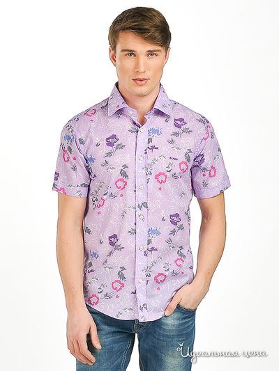 Рубашка Мультибренд, цвет цвет сиреневый / принт цветы