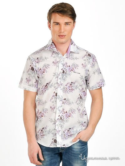 Рубашка Мультибренд, цвет цвет белый / принт цветы