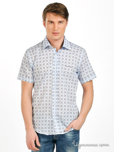 Рубашка Мультибренд, цвет цвет белый / голубой / терракотовый