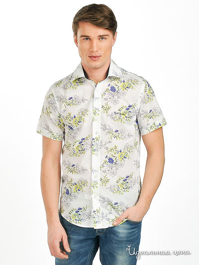Рубашка Мультибренд, цвет цвет белый / принт цветы