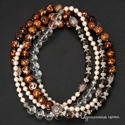 Бусы Bourgeoisie, цвет цвет коричневый / белый