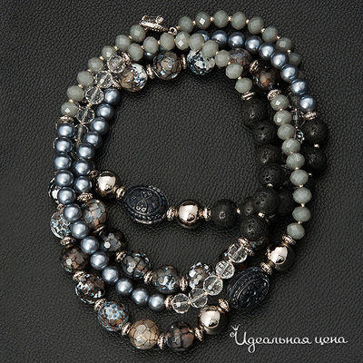 Бусы Bourgeoisie, цвет цвет серый