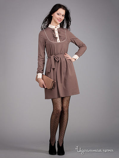 Платье May Be, цвет цвет коричневый